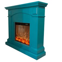 Fireplaces with Turquoise Wood Frame