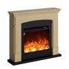 The Fuego Monica Oak Fireplace, With a Natural Oak Design, Features Details Such As Beveled Edges And Arched Center. Electric And Equipped With Led Light, It Creates a Realistic Flame Effect. With 25 Cm Depth, It Blends Into Any Environment.