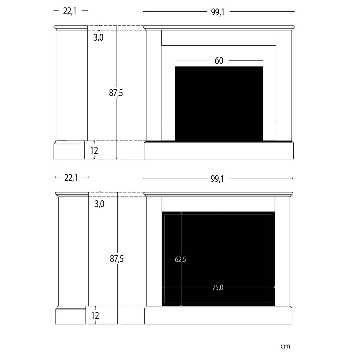 Cornice Para Lareira Camillo Branca