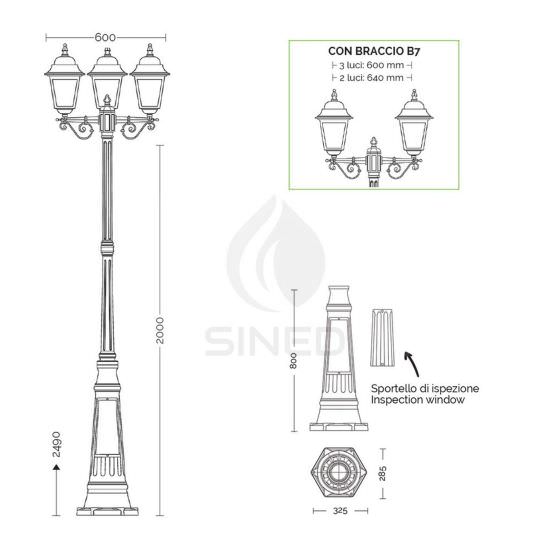 Liberti Design  Athena Street Lamp With 3 Lantern Lights is a product on offer at the best price