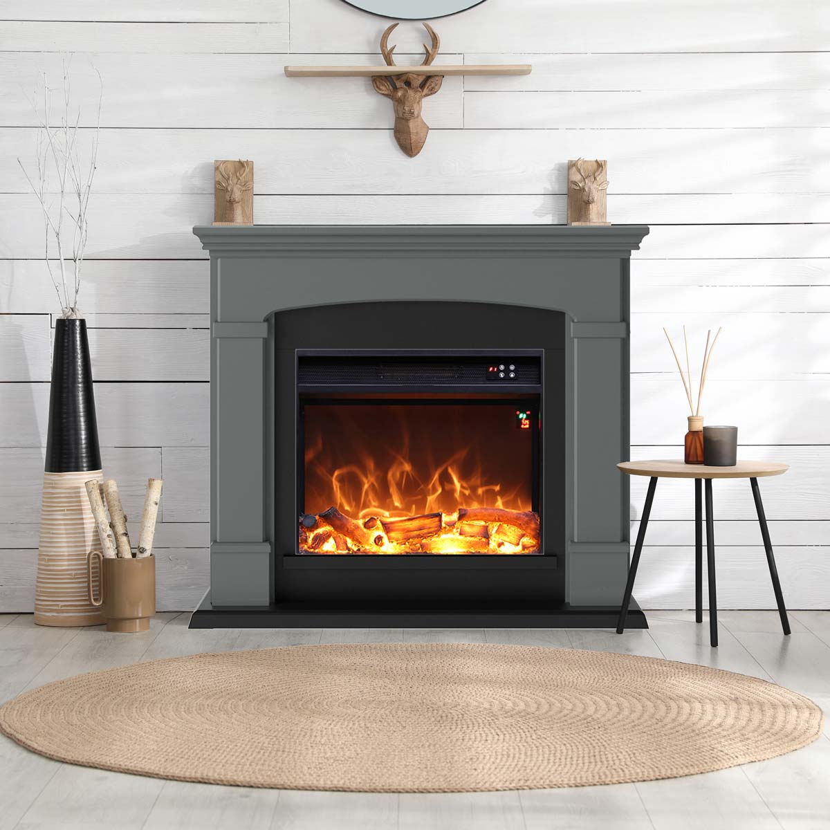 Electric Fireplace Monica Anthracite