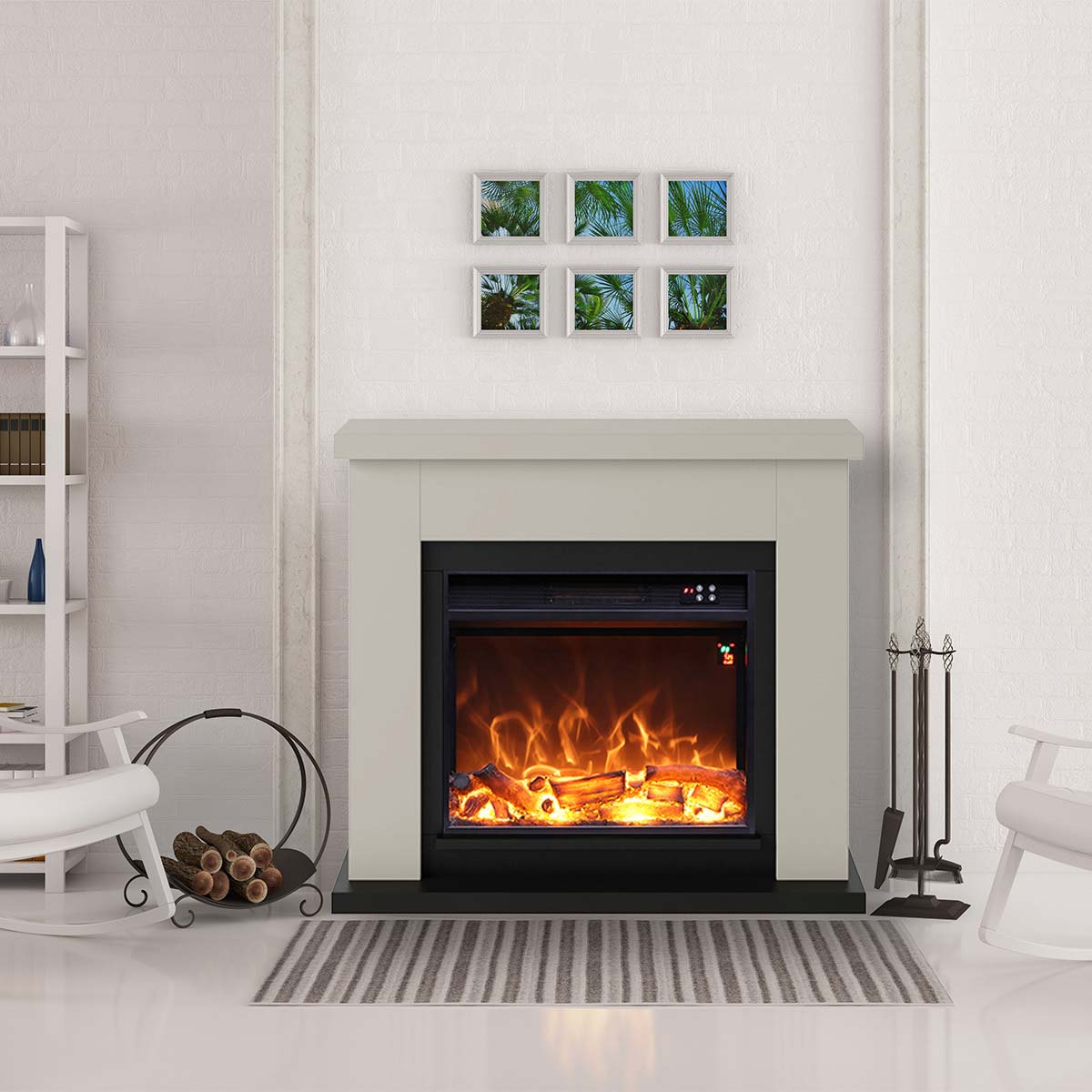 Elektrischer Kamin Beige Paolo