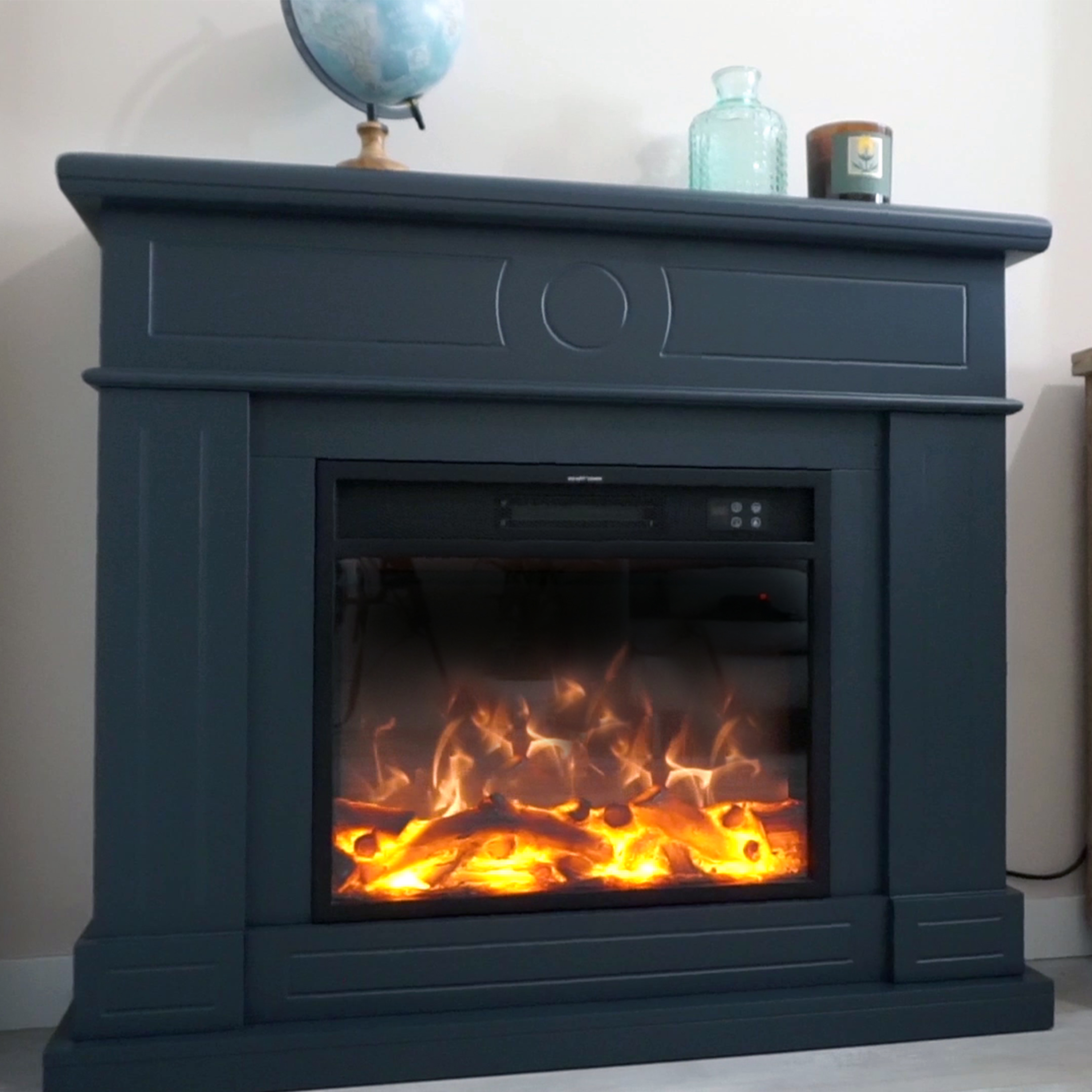 Electric Fireplace Gray Roberta